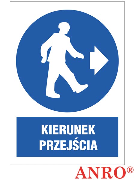 Znak BHP "Kierunek przejścia" ZZ-21N-1