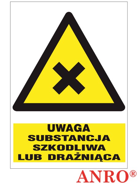 Znak BHP "Uwaga substancja szkodliwa lub drażniąca" ZZ-23O-1