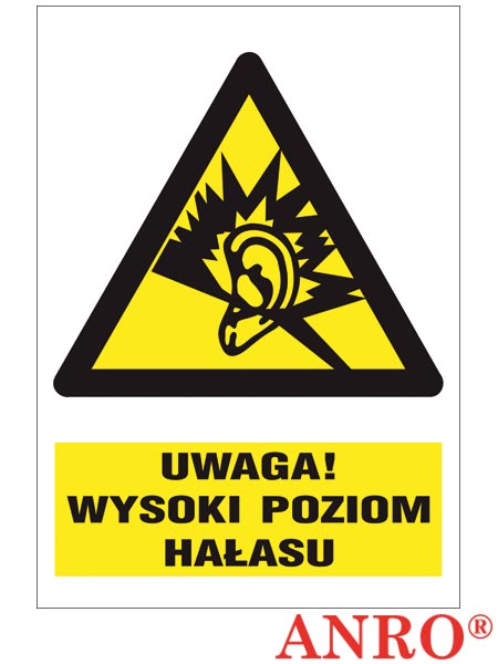 Znak BHP "Uwaga wysoki poziom hałasu" ZZ-24O-1