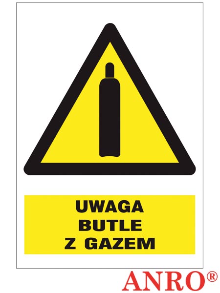 Znak BHP "Uwaga butle z gazem" ZZ-25O-1