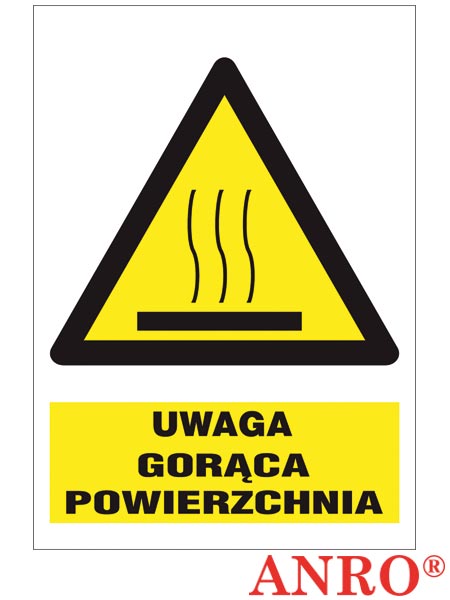 Znak BHP "Uwaga! Gorąca powierzchnia" ZZ-26O-1