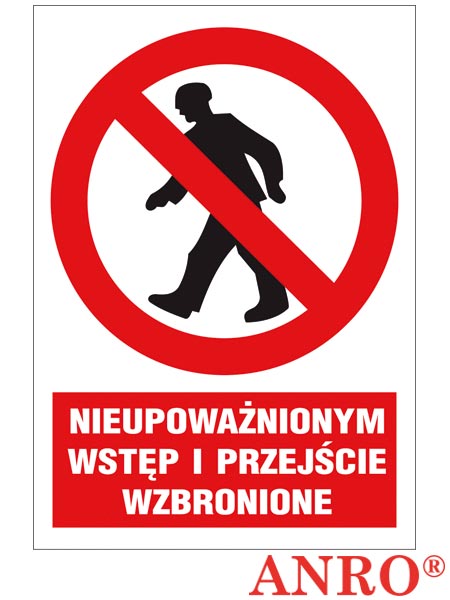 Znak BHP "Nieupoważnionym wstęp i wejście wzbronione" ZZ-2Z-3
