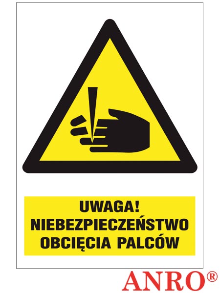 Znak BHP "Uwaga niebezpieczeństwo obcięcia palców" ZZ-30O-1