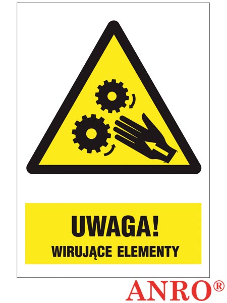 Znak BHP "Uwaga! Wirujące elementy" ZZ-35O-1