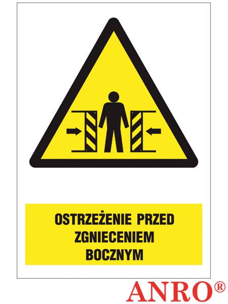Znak BHP "Ostrzeżenie przed zgnieceniem bocznym" ZZ-36O-1