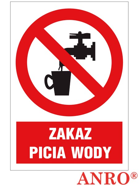Znak BHP "Zakaz picia wody" ZZ-3Z-1