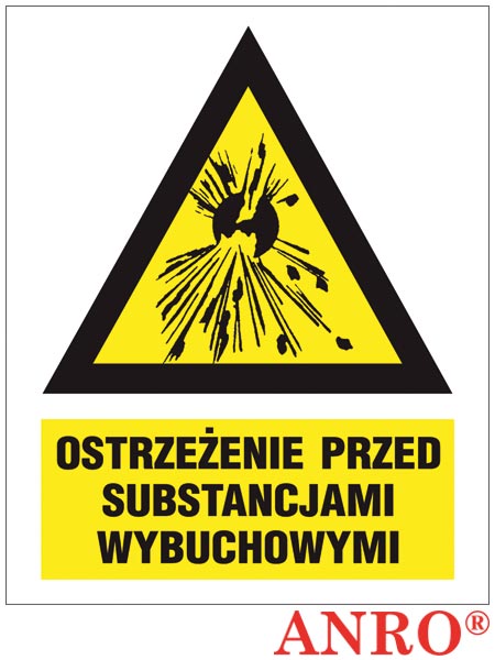 Oznakowanie substancji chemicznych "Ostrzeżenie przed substancjami wybuchowymi" ZZ-4KN