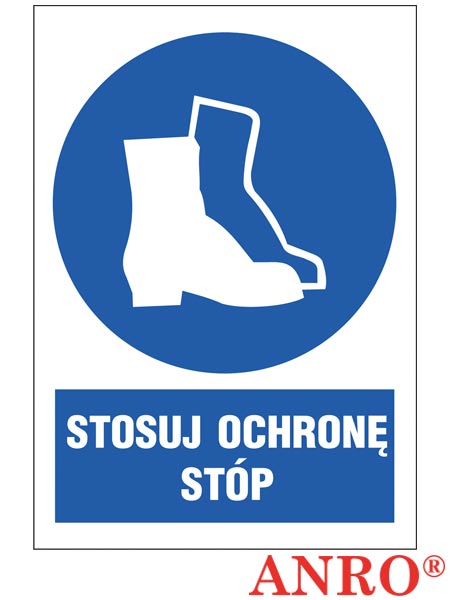 Znak BHP "Stosuj ochronę stóp" ZZ-6N-1