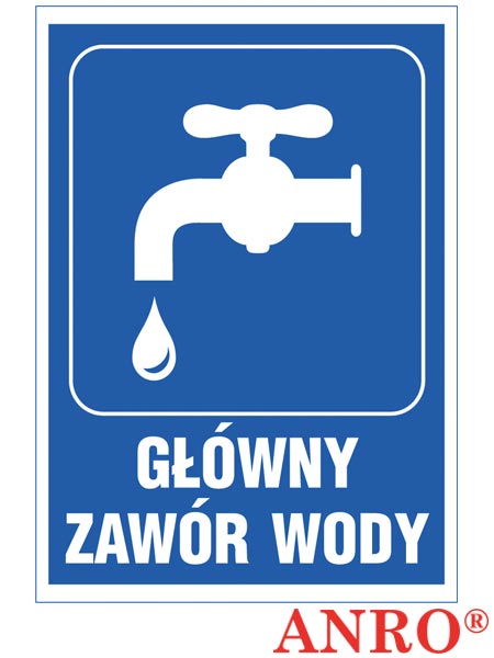 Znak "Główny zawór wody" ZZ-76