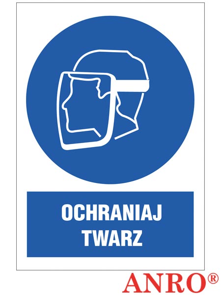 Znak BHP "Ochraniaj twarz" ZZ-8N-1
