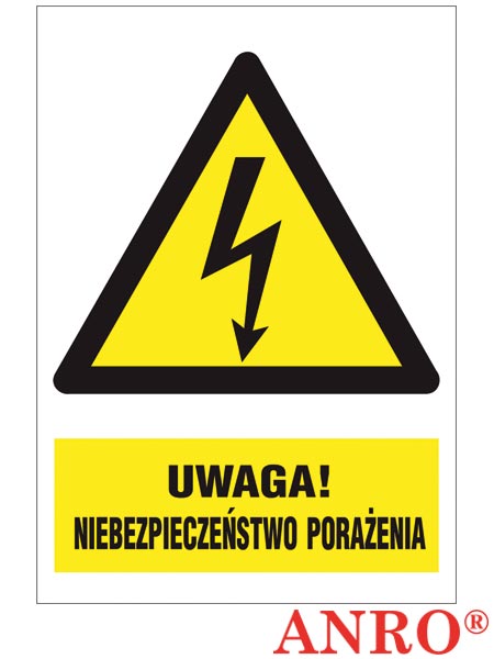 Znak BHP "Uwaga niebezpieczeństwo porażenia" ZZ-9O-1
