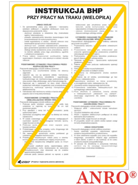 Instrukcja BHP i PPOŻ "BHP przy pracy na traku (wielopiła)" ZZ-IBD03