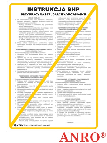 Instrukcja BHP i PPOŻ "BHP przy obsłudze strugarki wyrównywarki" ZZ-IBD06