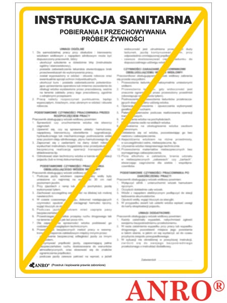 Instrukcja BHP i PPOŻ "Instrukcja sanitarna pobierania i przechowywania próbek żywności" ZZ-IBG32