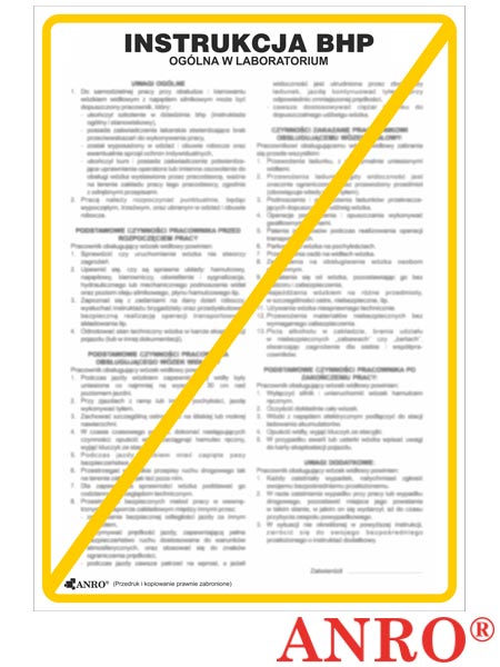 Instrukcja BHP i PPOŻ "BHP ogólna w laboratorium" ZZ-IBN23