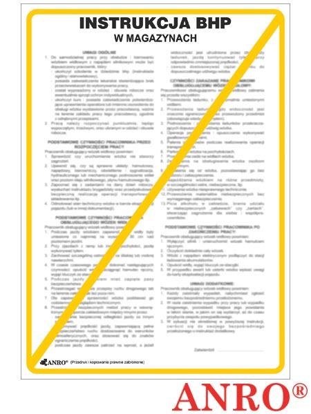Instrukcja BHP i PPOŻ "BHP w magazynie" ZZ-IBT01