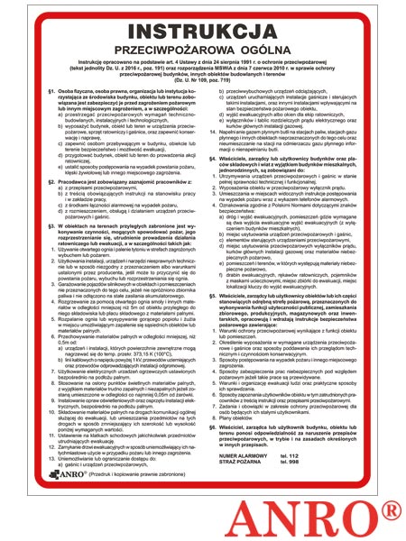 Instrukcja BHP i PPOŻ "PPOŻ ogólna" ZZ-IP02