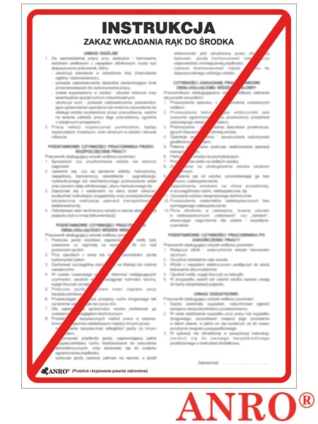 Znak ochrony PPOŻ. „Zakaz wkładania rąk do środka” ZZ-P015-1