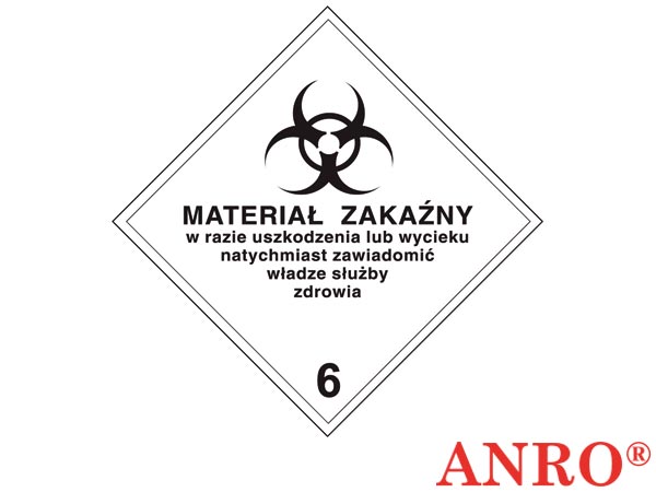 Oznakowanie substancji niebezpiecznych w transporcie "Materiał zakaźny" ZZ-T16