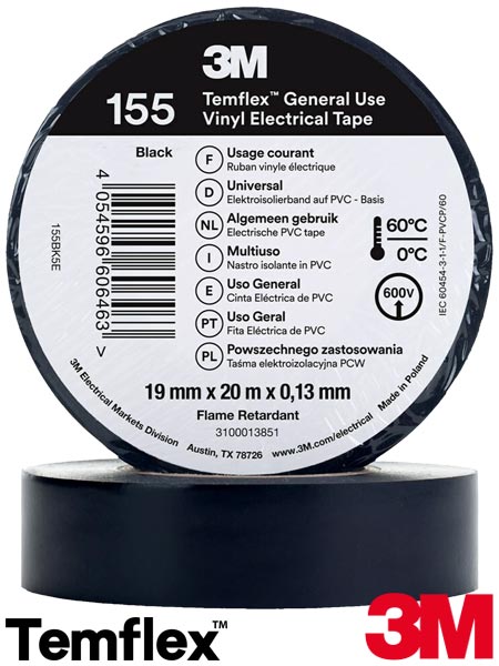 Winylowa taśma elektroizolacyjna 3M™ Temflex™ 155 3M-TASIZO-155