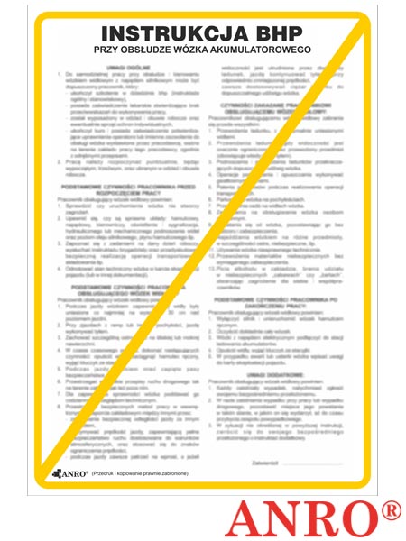 Instrukcja BHP i PPOŻ "BHP przy obsłudze wózka akumulatorowego" Z-IBT03