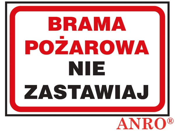 Znak ochrony ppoż. „Brama pożarowa nie zastawiaj” Z-42P