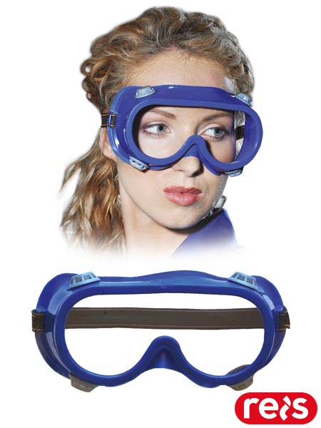 Gogle przeciwodpryskowe w kolorze niebieskim GOG-AIR-BLUE