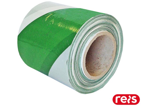 Foliowa taśma ostrzegawcza biało-zielona, jednostronna TASO100ZW-251S