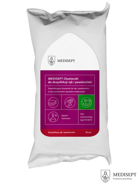 Alkoholowe chusteczki do dezynfekcji rąk i powierzchni, MEDISEPT MED-WIPES