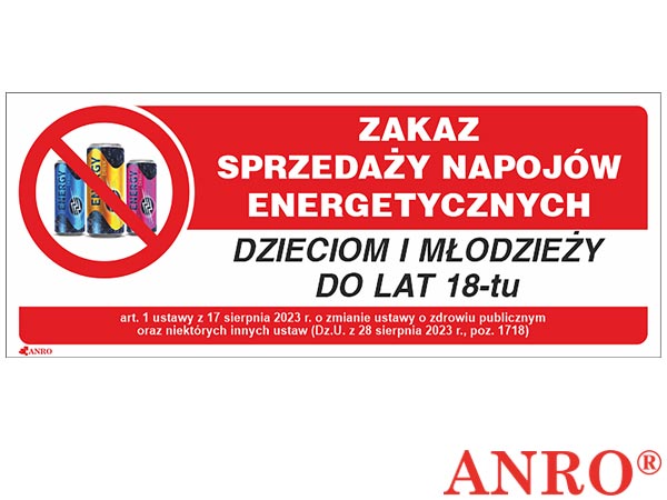Znak „Zakaz sprzedaży napojów energetycznych” Z-215