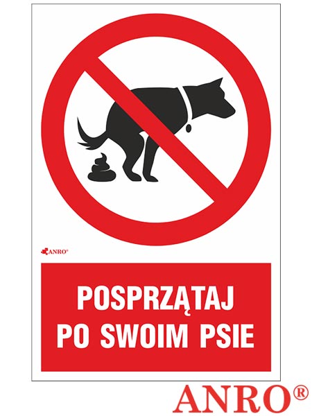 Znak „Posprzątaj po swoim psie” (czerwone tło) Z-216