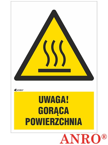 Znak BHP „Uwaga! Gorąca powierzchnia” Z-IW017