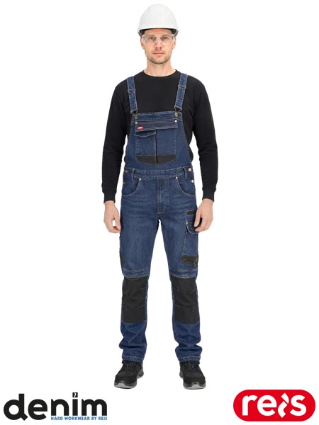 Elastyczne spodnie ochronne ogrodniczki 303, męskie JEANS303-B