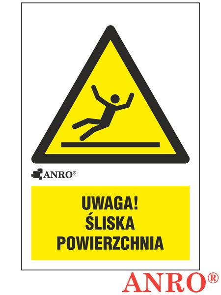 Znak BHP "Uwaga ślisko" ZZ-15O-1
