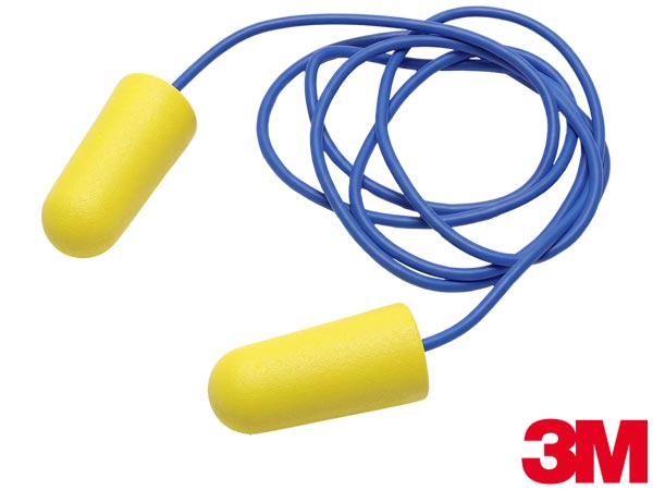 Rolowane wkładki przeciwhałasowe 3M™E-A-Rsoft™ Yellow Neons ze sznurkiem 3M-OS-EARSOFT