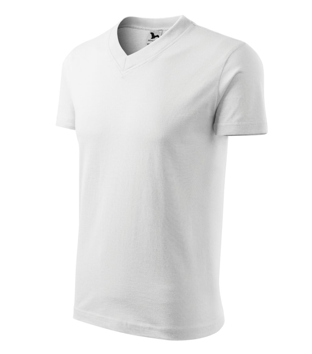 Koszulka unisex MALFINI V-neck — Biały