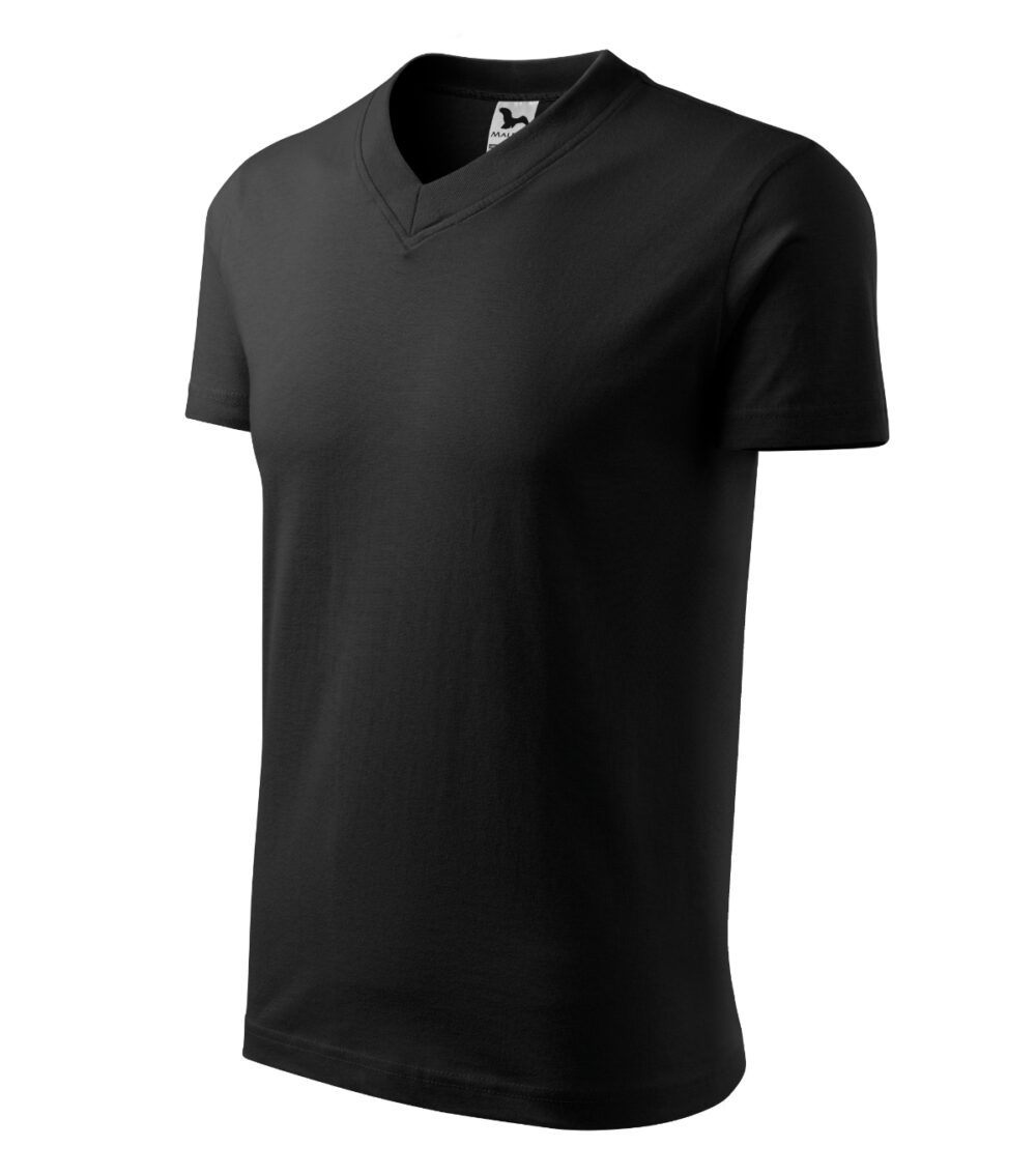 Koszulka unisex MALFINI V-neck — Czarny