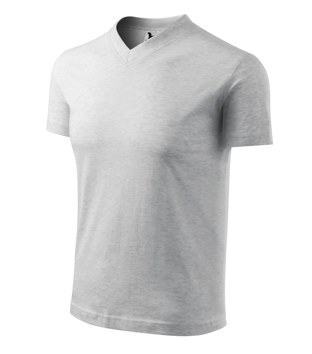 Koszulka unisex MALFINI V-neck — Jasnoszary melanż
