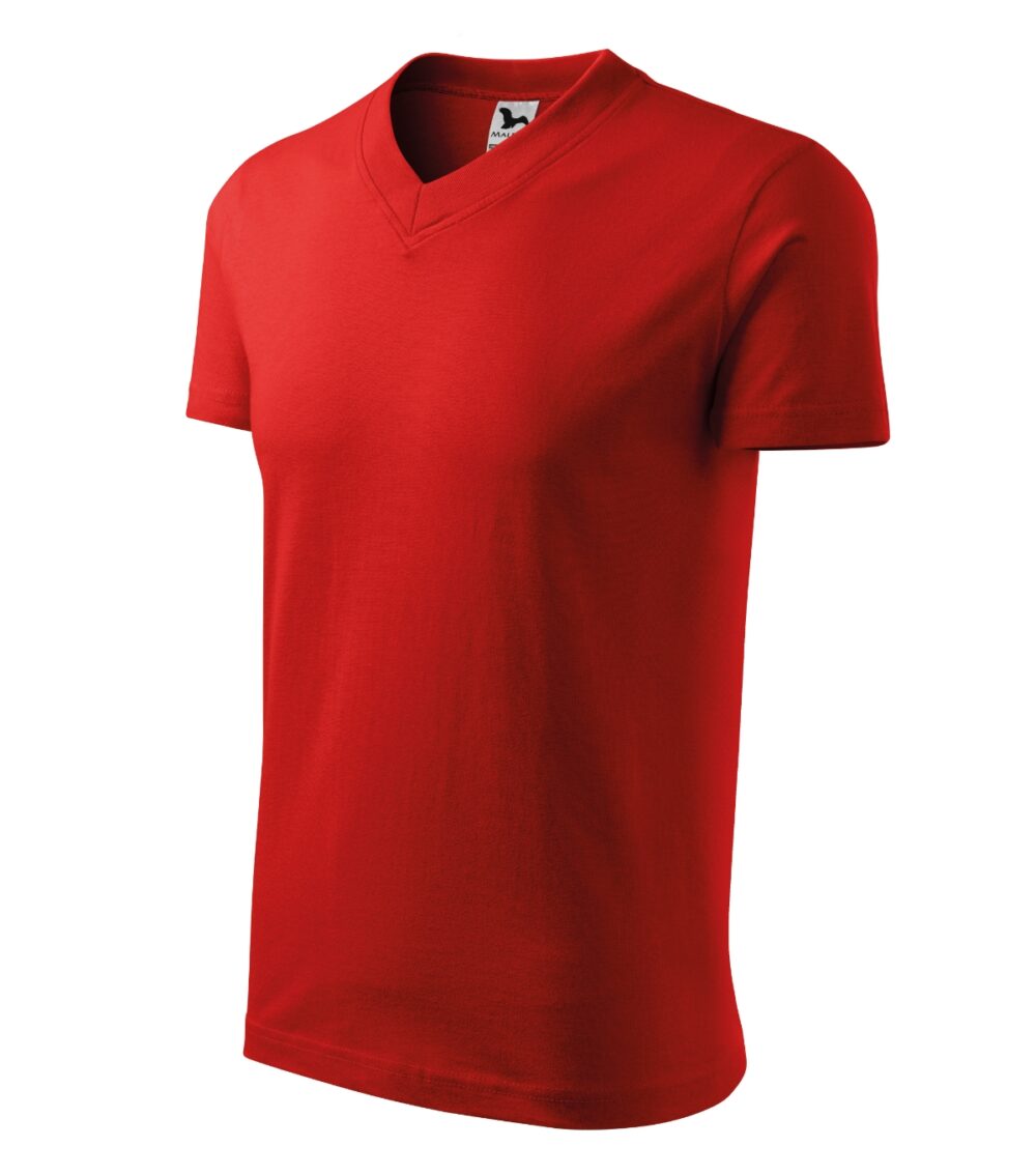 Koszulka unisex MALFINI V-neck — Czerwony