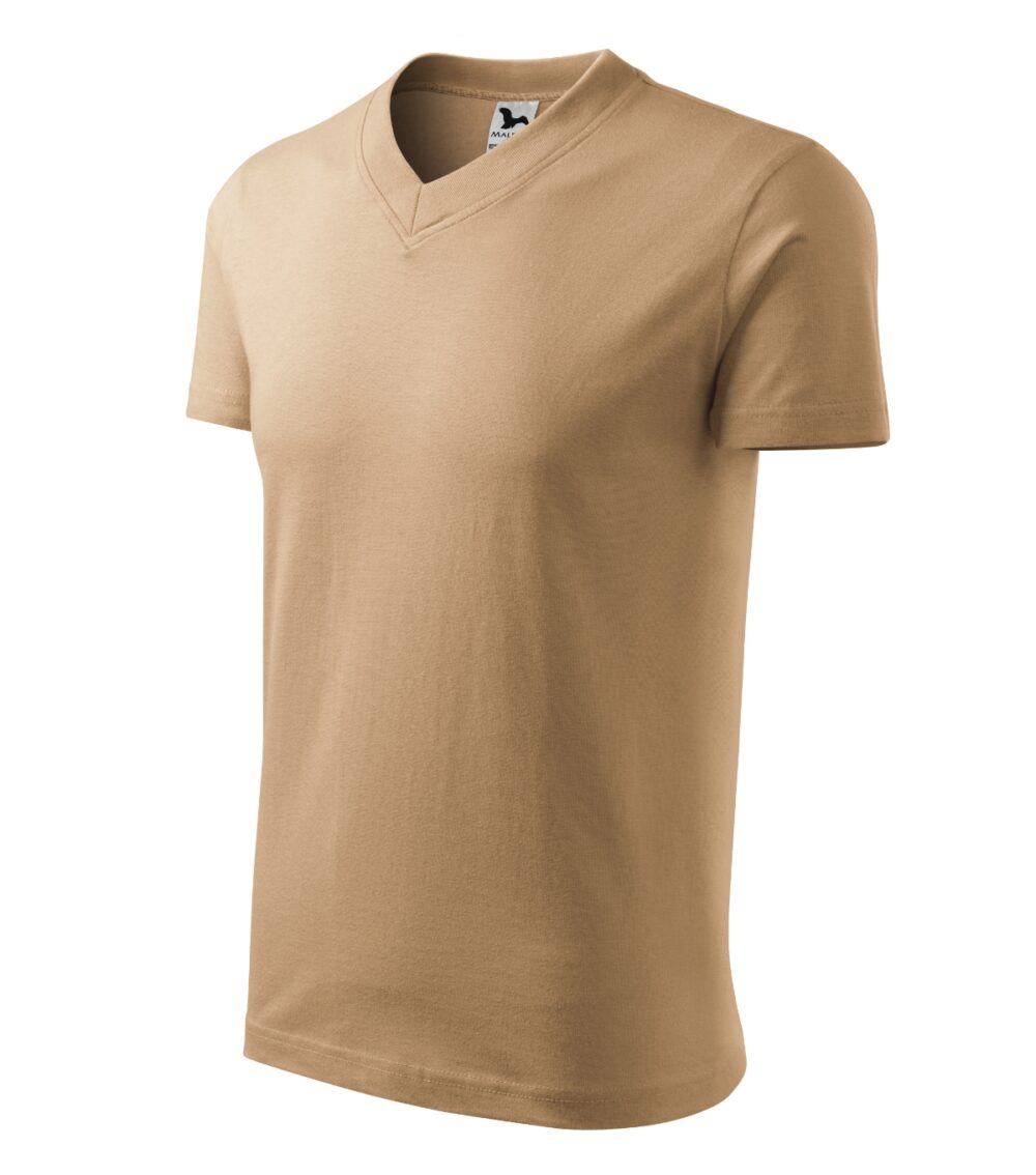 Koszulka unisex MALFINI V-neck — Piaskowy