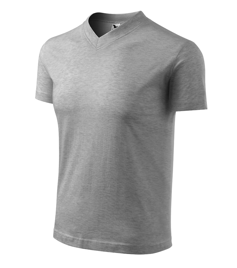Koszulka unisex MALFINI V-neck — Ciemnoszary melanż