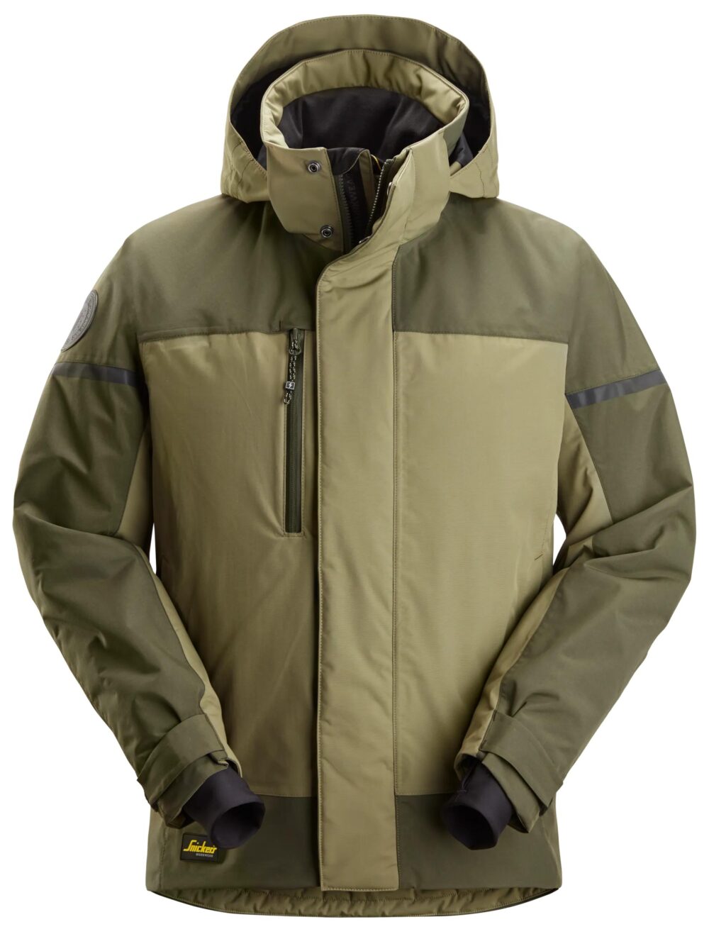 AllroundWork, Kurtka przeciwdeszczowa, ocieplana — Khaki / Ciemne Khaki
