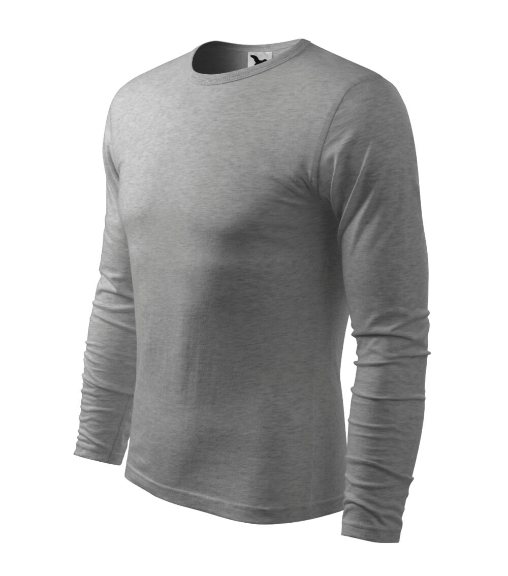 Koszulka męska MALFINI Fit-T LS — Ciemnoszary melanż