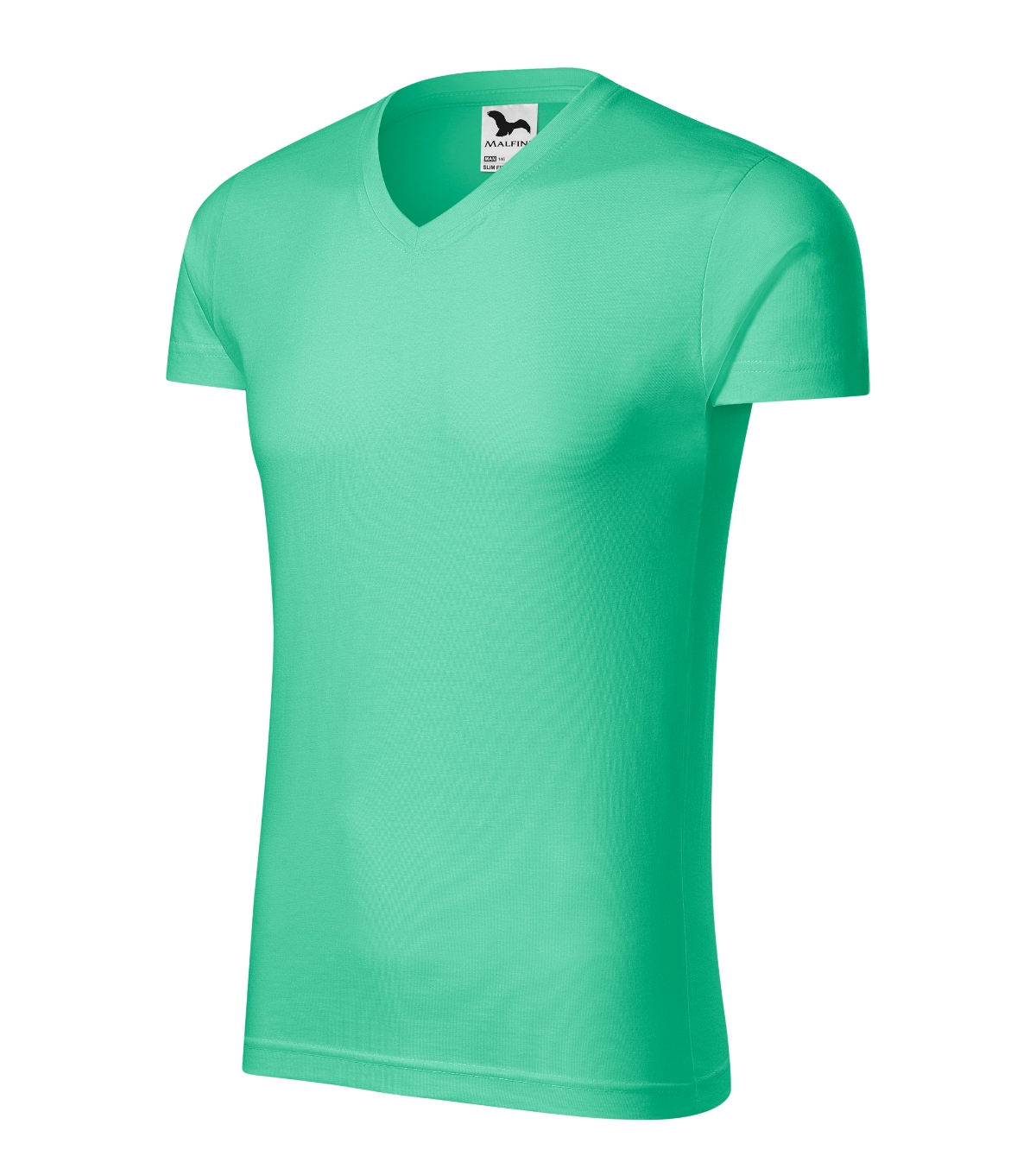 Koszulka męska MALFINI Slim Fit V-neck — Miętowy