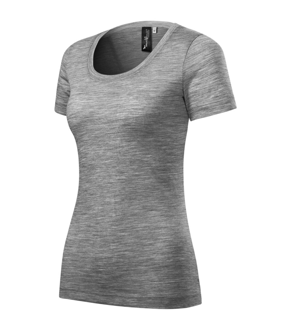 Koszulka damska MALFINI Premium Merino Rise — Ciemnoszary melanż