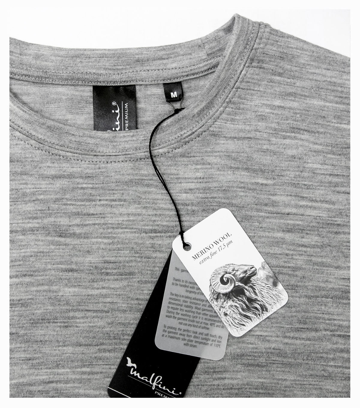 Koszulka męska MALFINI Premium Merino Rise LS — Czarny - obrazek 7