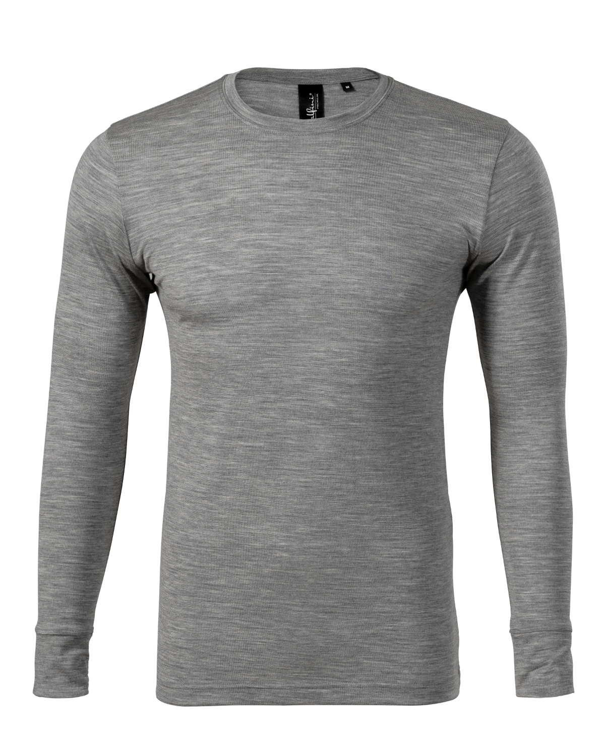 Koszulka męska MALFINI Premium Merino Rise LS — Ciemnoszary melanż - obrazek 2