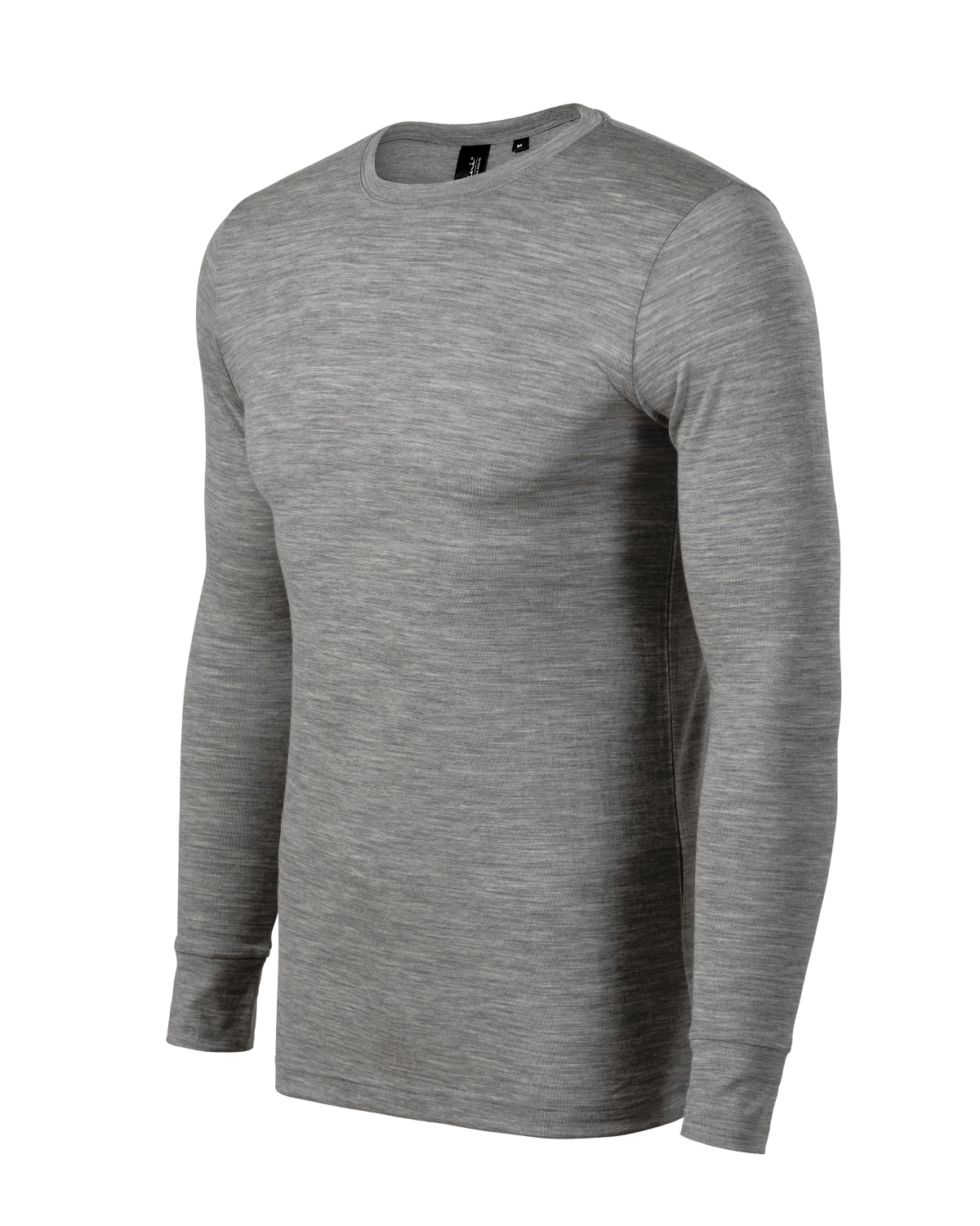 Koszulka męska MALFINI Premium Merino Rise LS — Ciemnoszary melanż