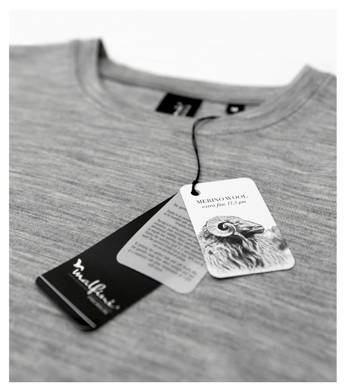Koszulka męska MALFINI Premium Merino Rise LS — Migdałowy - obrazek 6