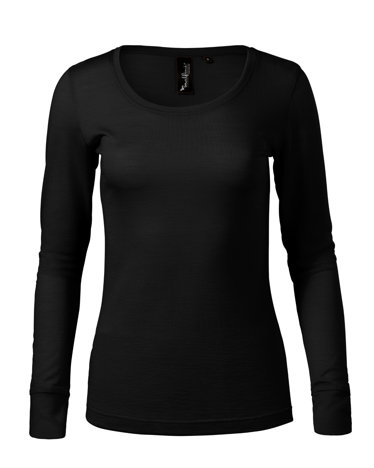 Koszulka damska MALFINI Premium Merino Rise LS — Czarny - obrazek 2